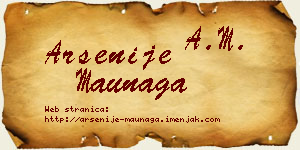 Arsenije Maunaga vizit kartica